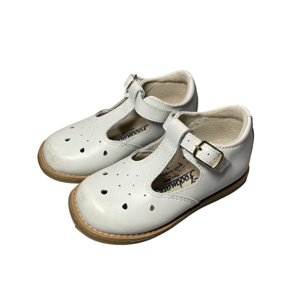 Footmates Mary Jane Shoes‎ Harper White Leather T Strap Kids Size 7 Arch Support